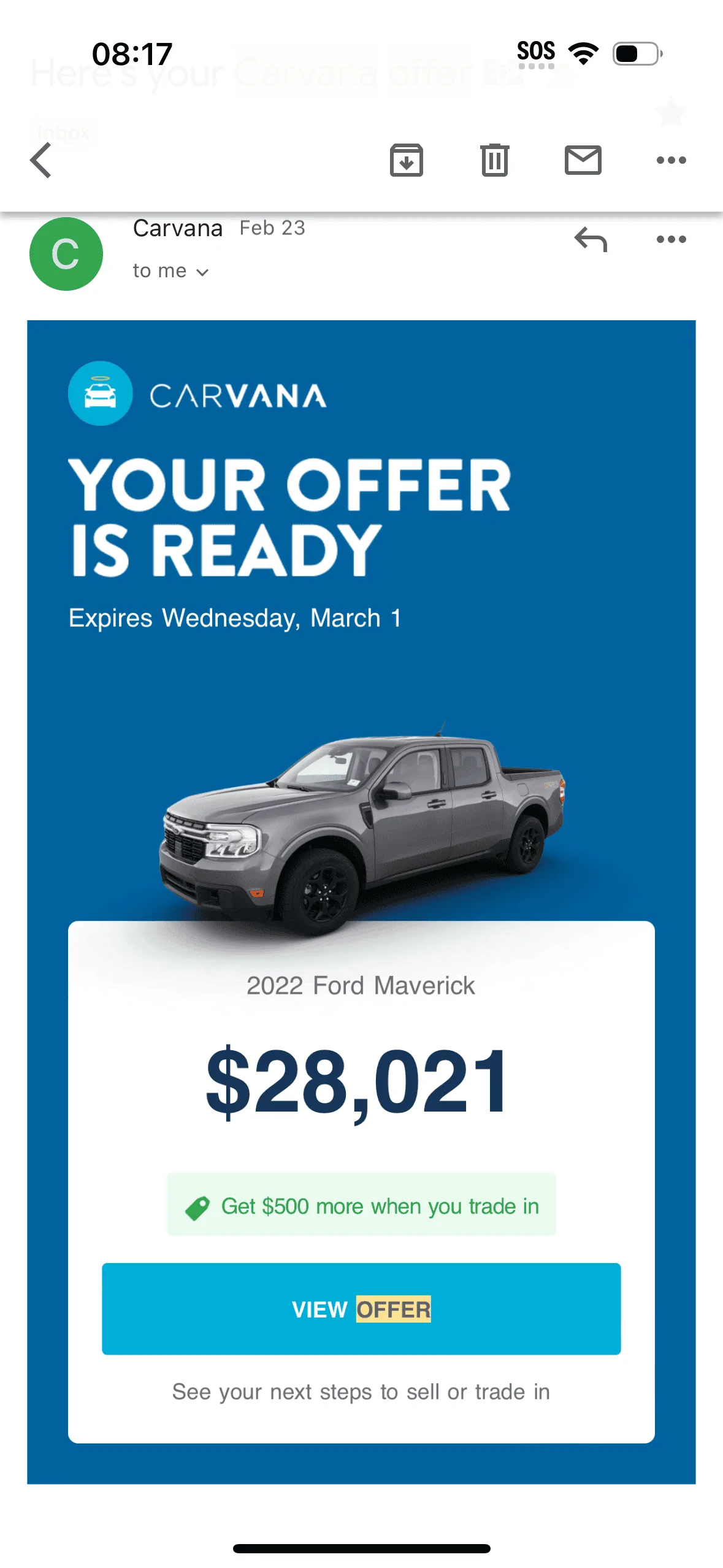 Ford Maverick Sold my Maverick to Carvana 5E37A193-7E1E-4D80-B3F7-1AA93E2A7520