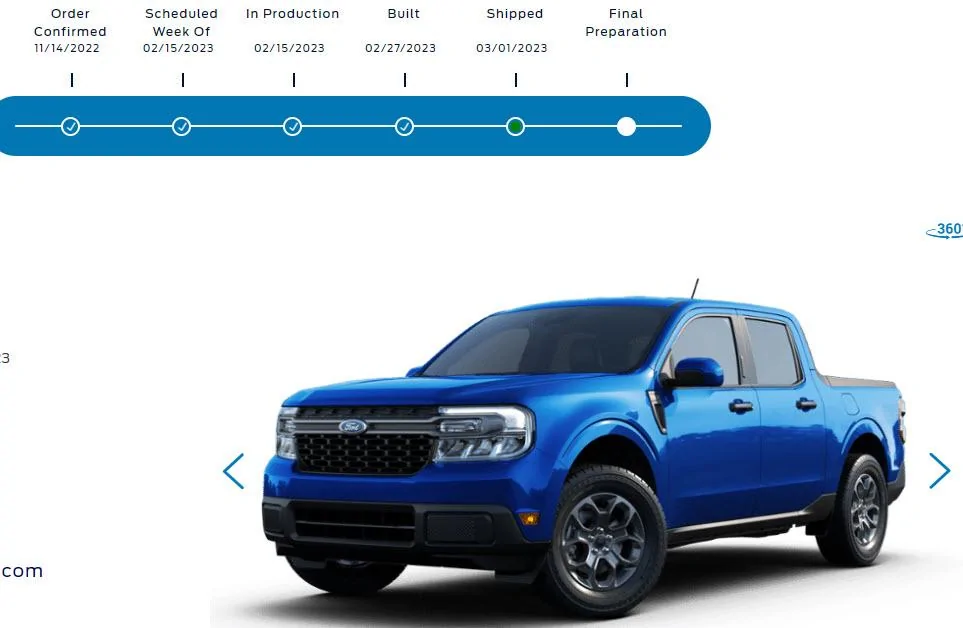 Ford Maverick Status moved to built Mav