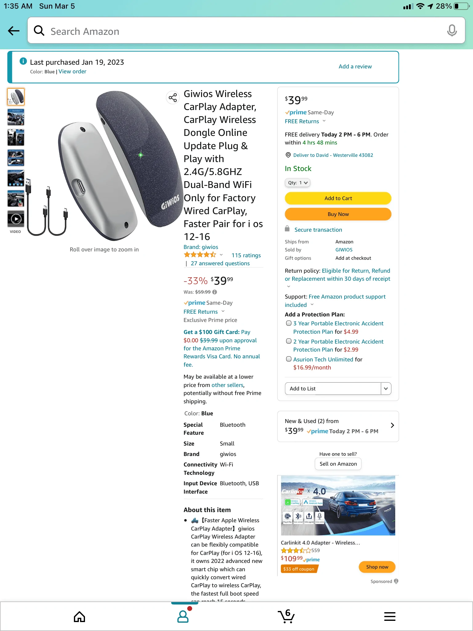 Ford Maverick Blue Tooth Dongle for Apple Car Play? 566F4D19-7488-4262-8611-2BC26A8C8443