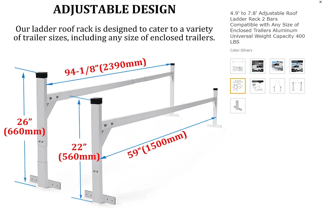 Ford Maverick Installed - Harbor Freight Universal Aluminum Truck Rack Screenshot 2023-03-06 082421