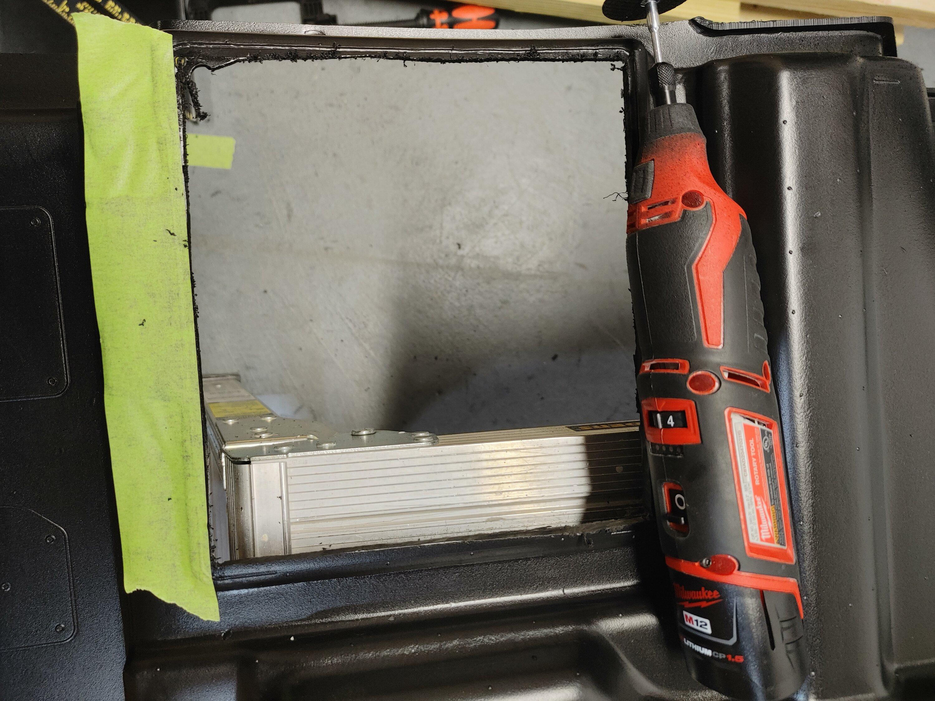 Ford Maverick Drop-in Bedliner cutouts mount behind access panels? 20230311_162107_HDR