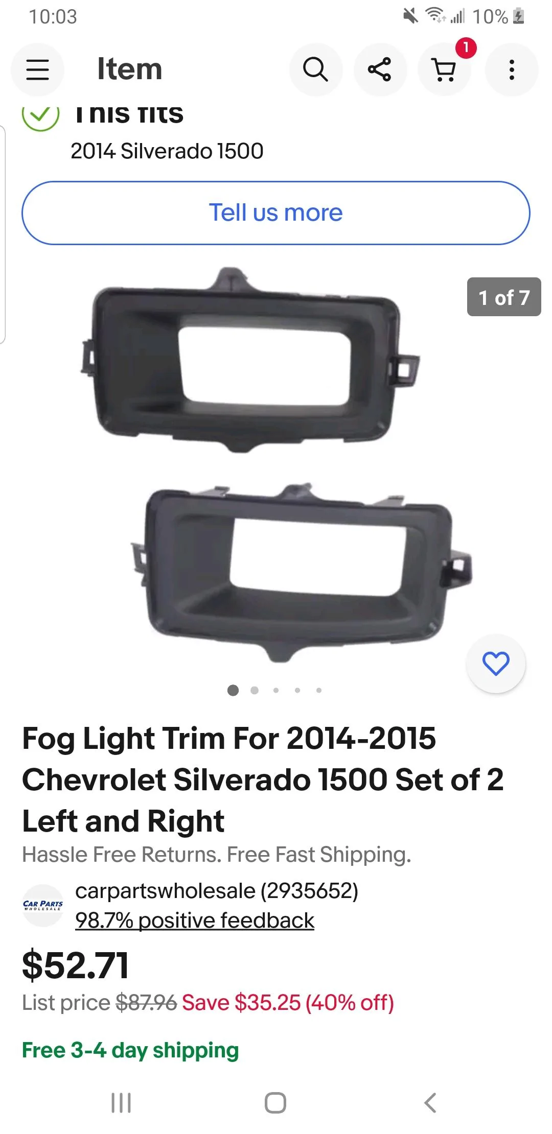 Ford Maverick Possible fog light solution. Screenshot_20230311-220359_eBay