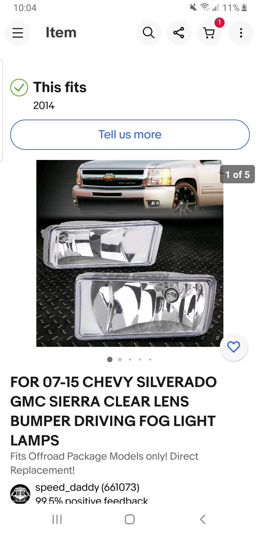 Ford Maverick Possible fog light solution. Screenshot_20230311-220422_eBay