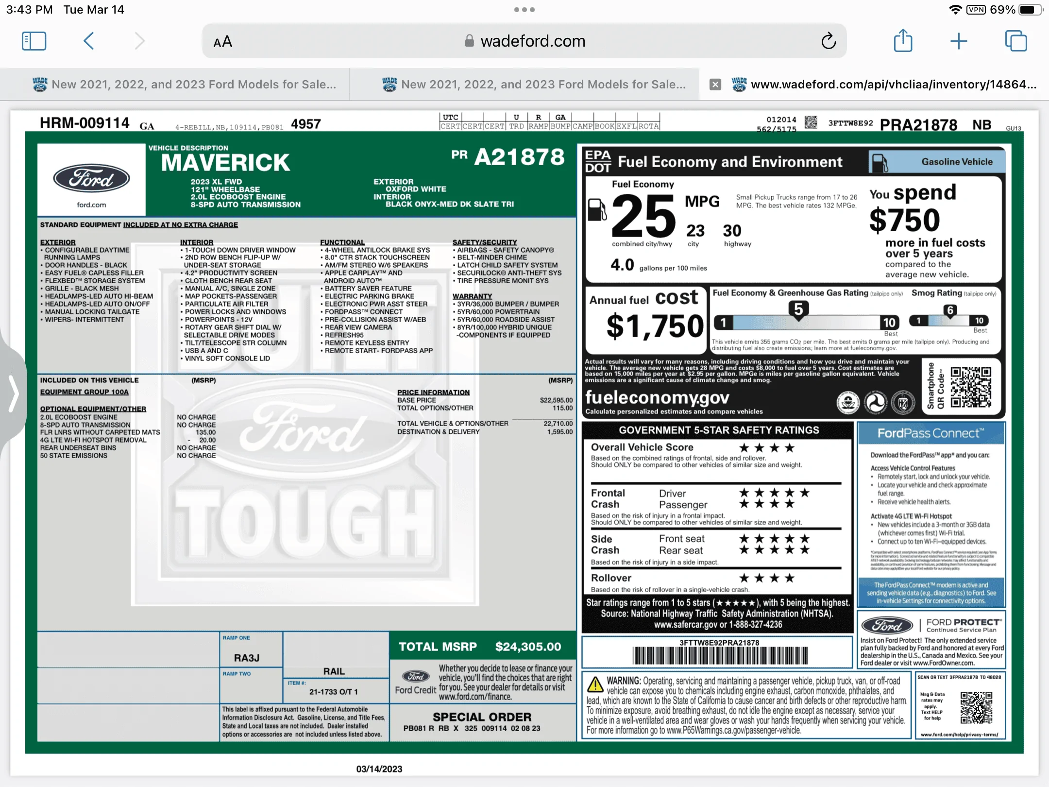Ford Maverick Maverick Scheduling 3/16 -- May Scheduling Through Week of 5/29 B05CD535-E778-4C30-92A8-C4983E60E80C