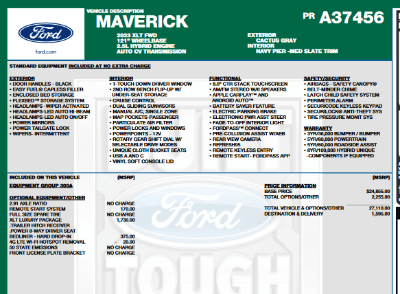 Ford Maverick Unwritten Constraint - Full Size Spare? - NOPE! Untitled