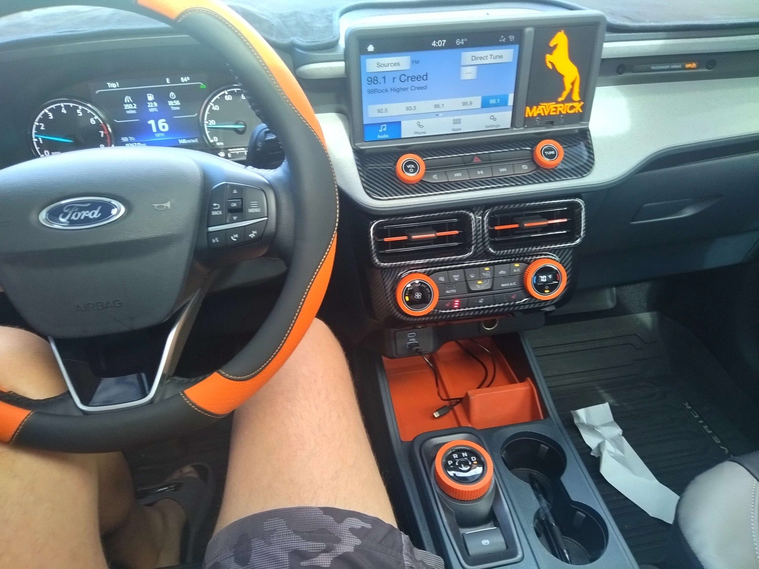 Ford Maverick Orange and Carbon fiber interior, under construction. IMG_20230318_160800