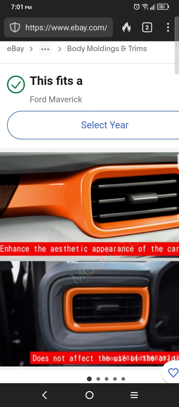 Ford Maverick Orange and Carbon fiber interior, under construction. Screenshot_2023-03-18-19-01-32-473