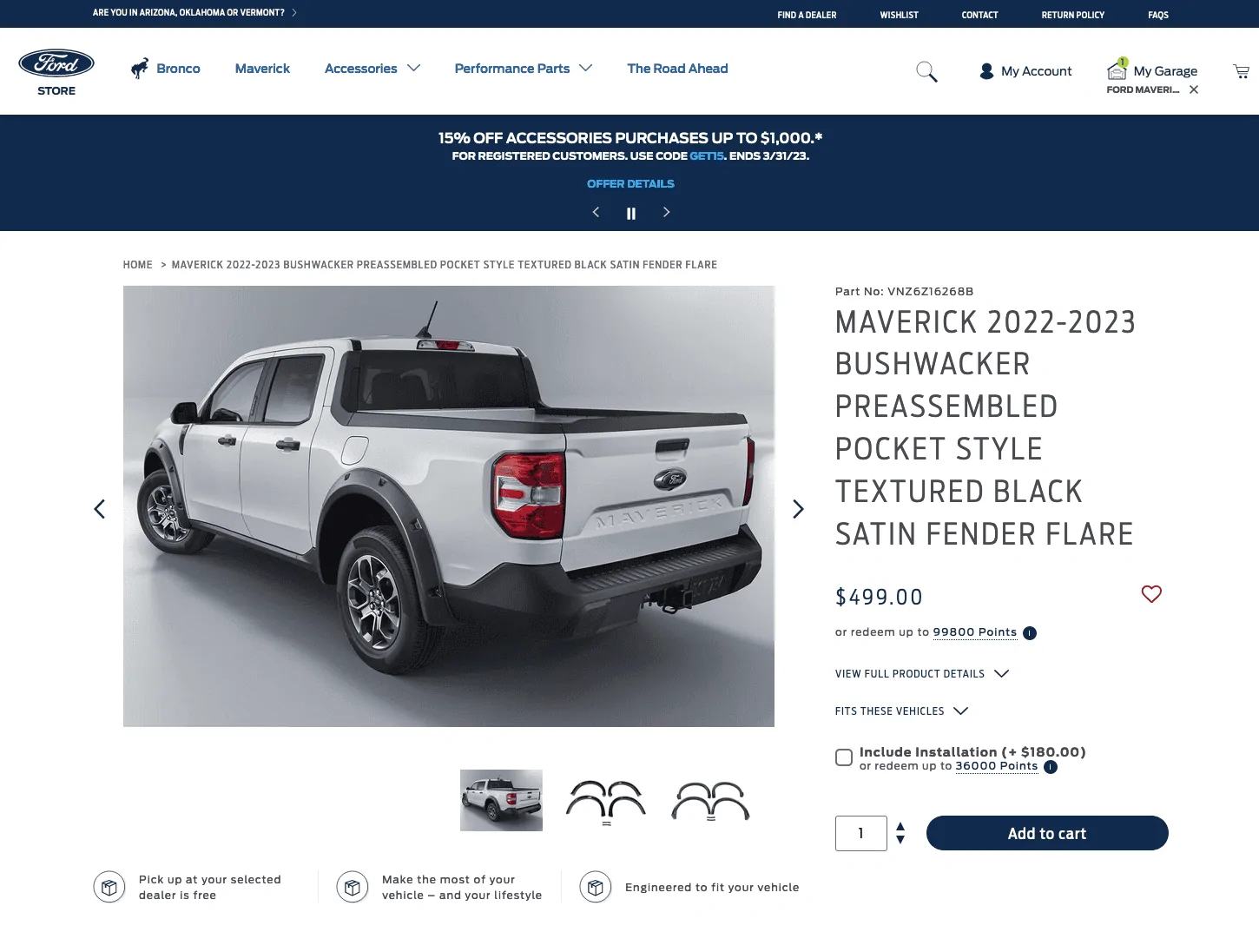 Ford Maverick Anyone installed Ford Accessory Air Design Fender Flares? Maverick-2022-2023-Bushwacker-Preassembled-Pocket-Style-Textured-Black-VNZ6Z16268B
