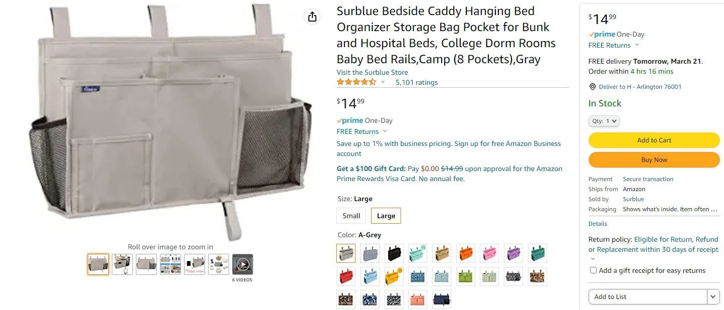 Ford Maverick DIY (Extra Storage) behind rear seats Bedside Caddy