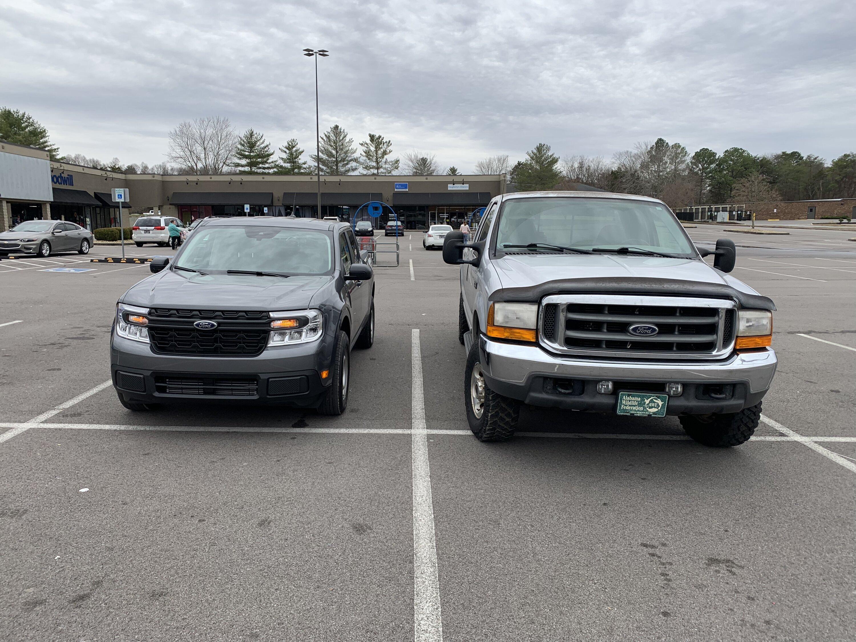Ford Maverick Post your Maverick next to ridiculously large trucks - photos thread 6835B2C4-BC2F-46C9-9218-AC445A53C9E6