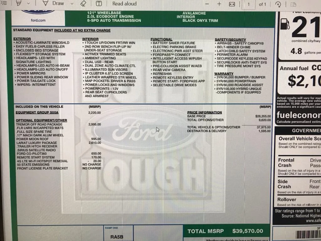 Ford Maverick Intro tremor sticker