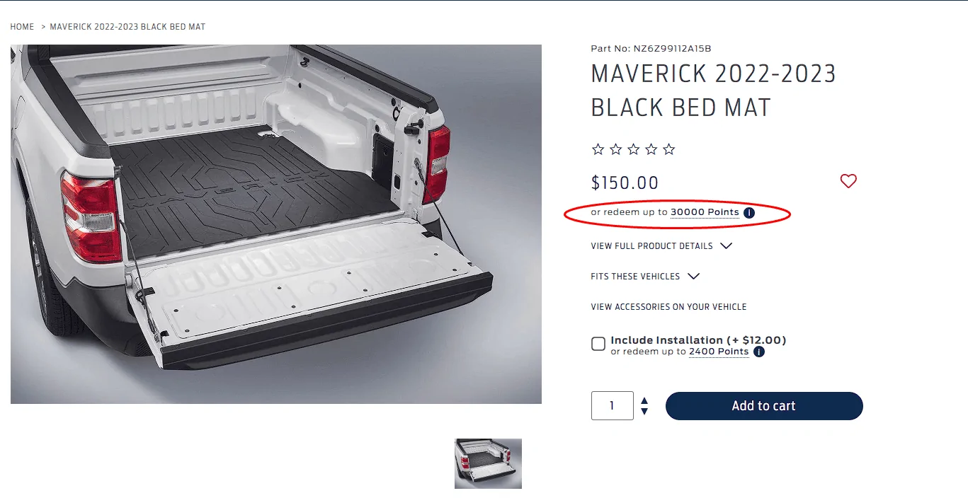 Ford Maverick Why can't I use Fordpass reward to purchase accessories? 1679717732285