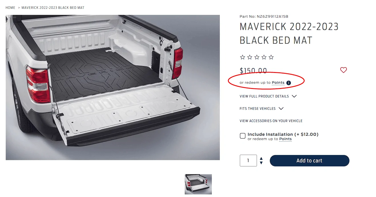 Ford Maverick Why can't I use Fordpass reward to purchase accessories? 1679717783628