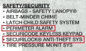 Ford Maverick Anti - theft Alarm System 1679775630820
