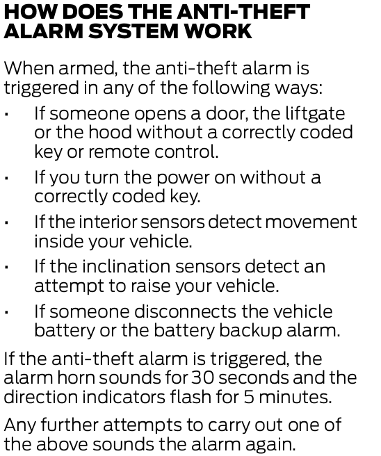 Ford Maverick Anti - theft Alarm System 1679775988702