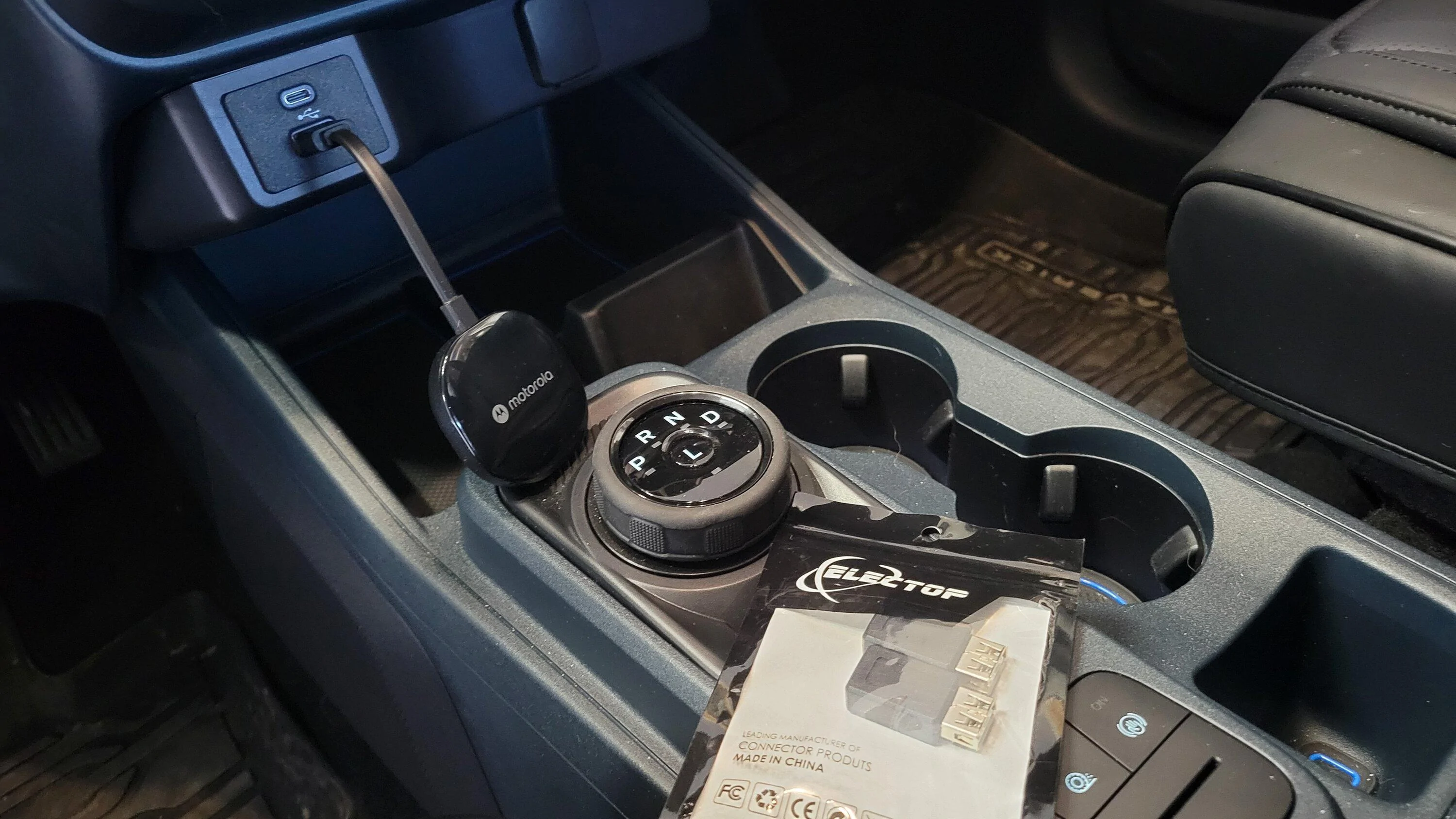 Ford Maverick DIY Project: Wireless charger, hidden MA1 dongle, ambient lighting, rewire of USB, & clean up 20230325_173603