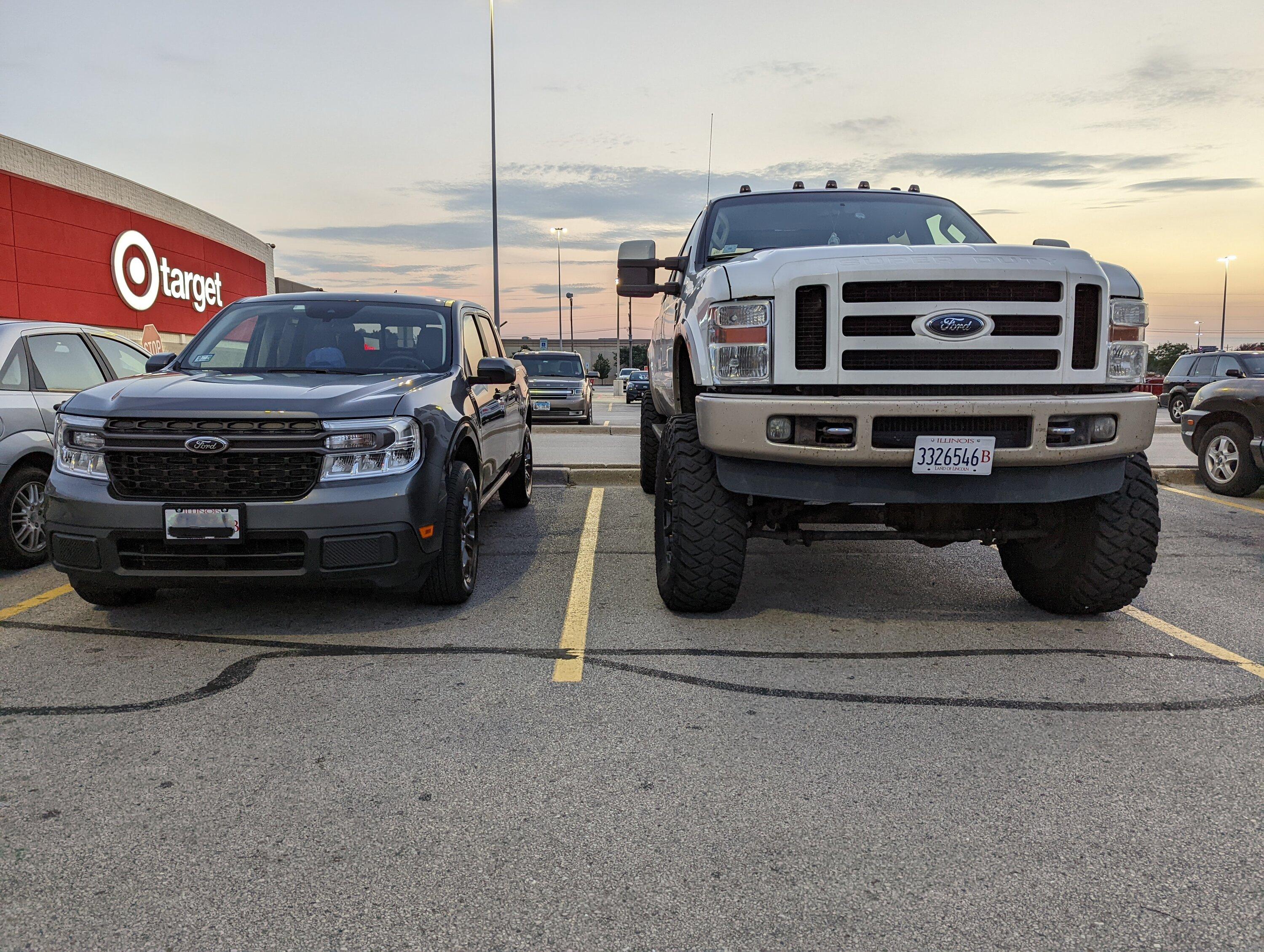 Ford Maverick Post your Maverick next to ridiculously large trucks - photos thread PXL_20220720_013606829~2