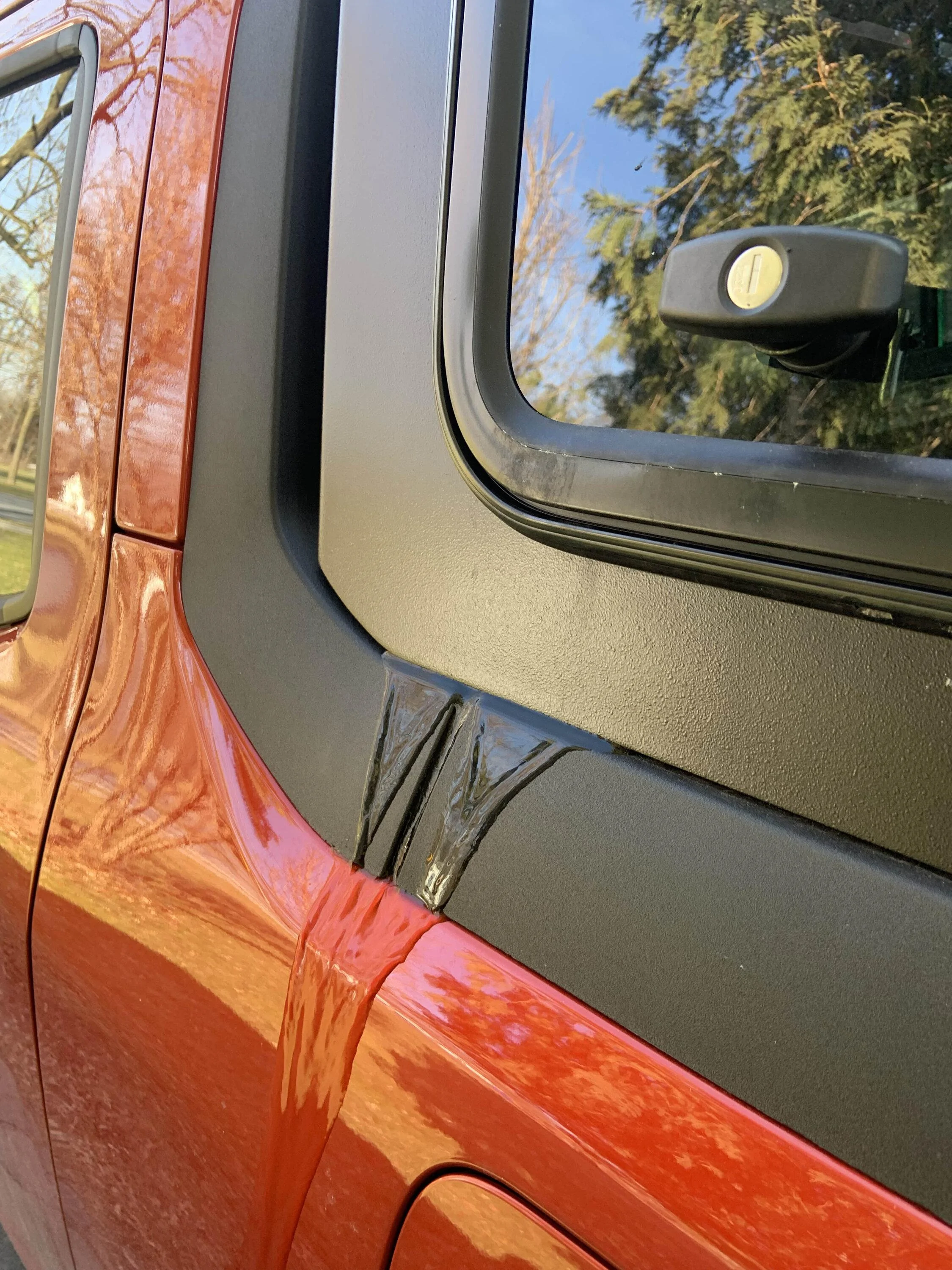 Ford Maverick Ranch Skyline Cap (topper) and BedRug installed on 2023 Lariat FX4 Outside drain