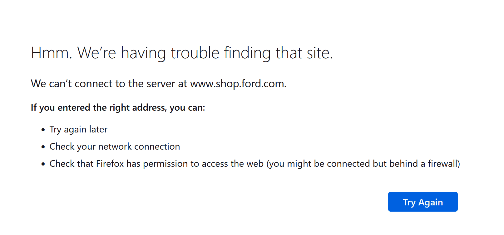 Ford Maverick Ford account website errors 1679935022486
