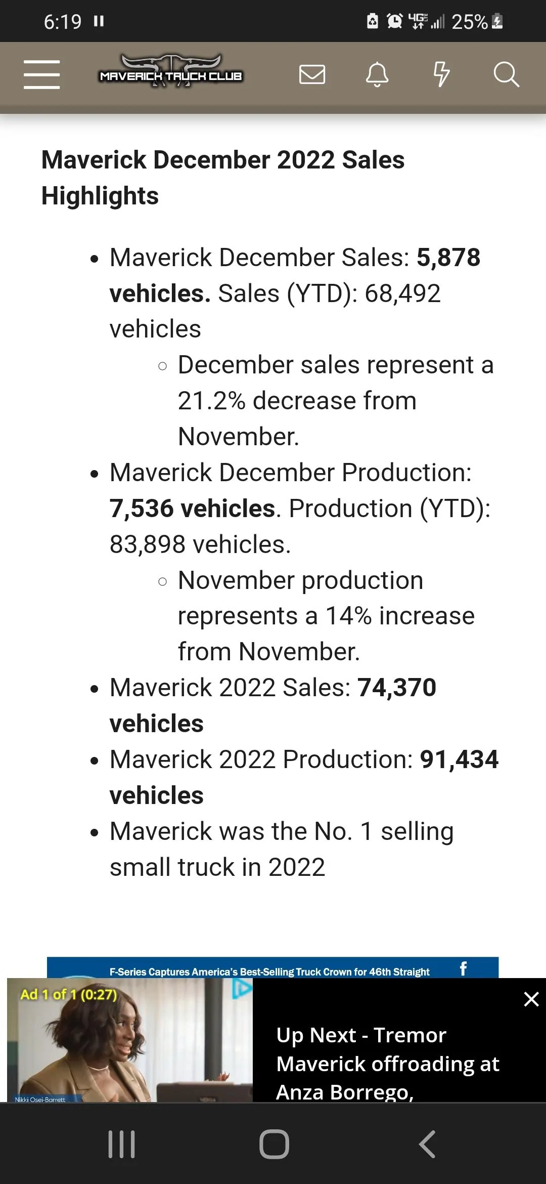 Ford Maverick About how many Mavericks are on the road right now? Screenshot_20230327-181937_Chrom