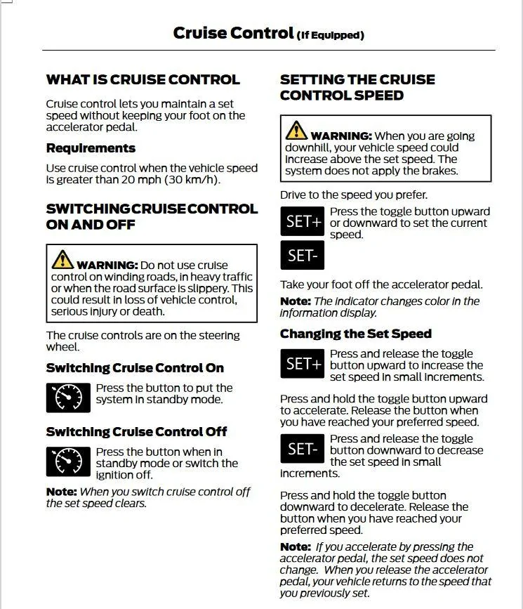 Ford Maverick Using Forscan to program 15mph minimum speed for cruise control? MAV-TEMP1
