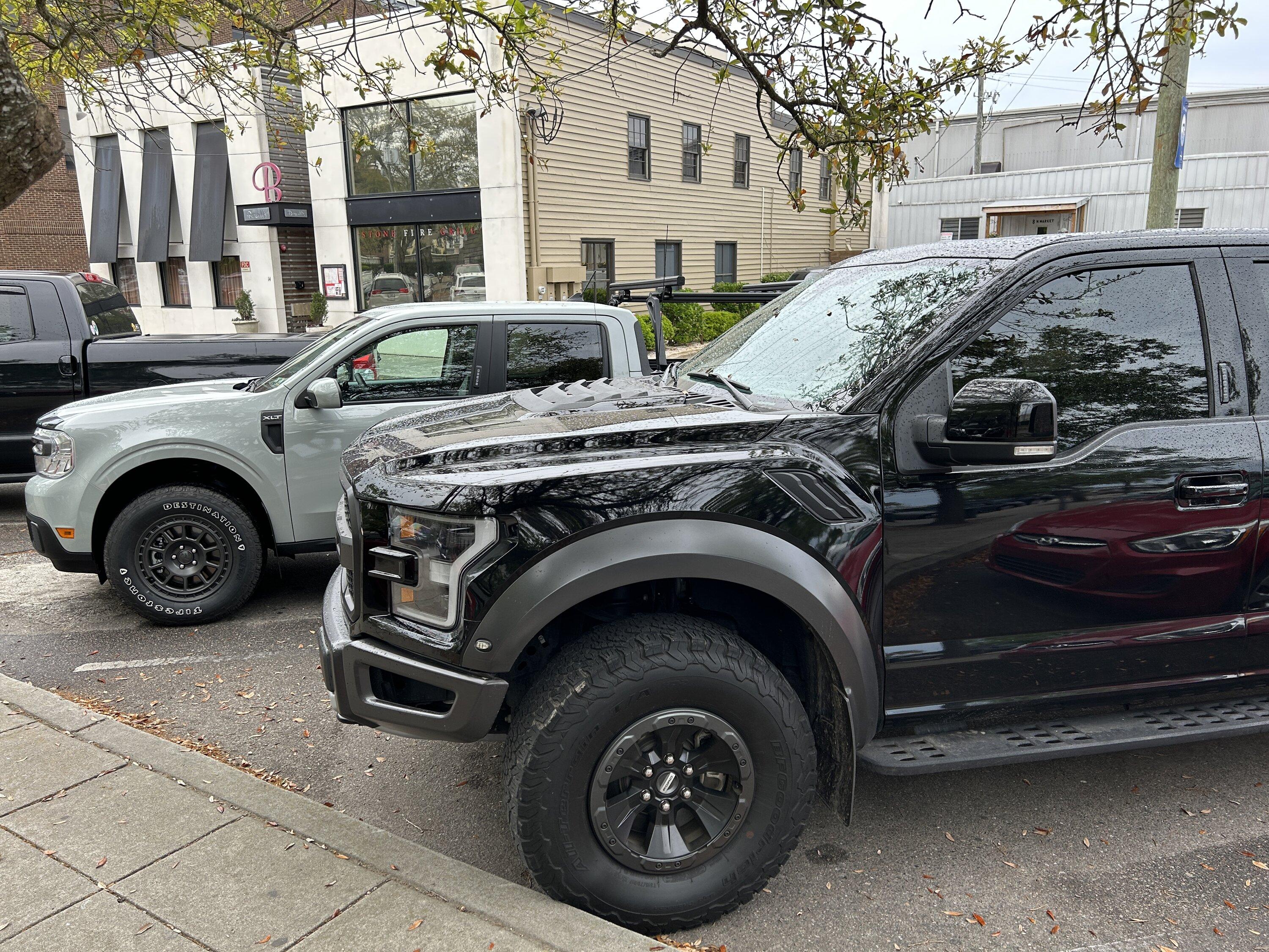 Ford Maverick Lifted Maverick FX4 vs. F-150 Raptor side by side look F770C5BA-B68C-475F-AD4E-CEC91560DE71