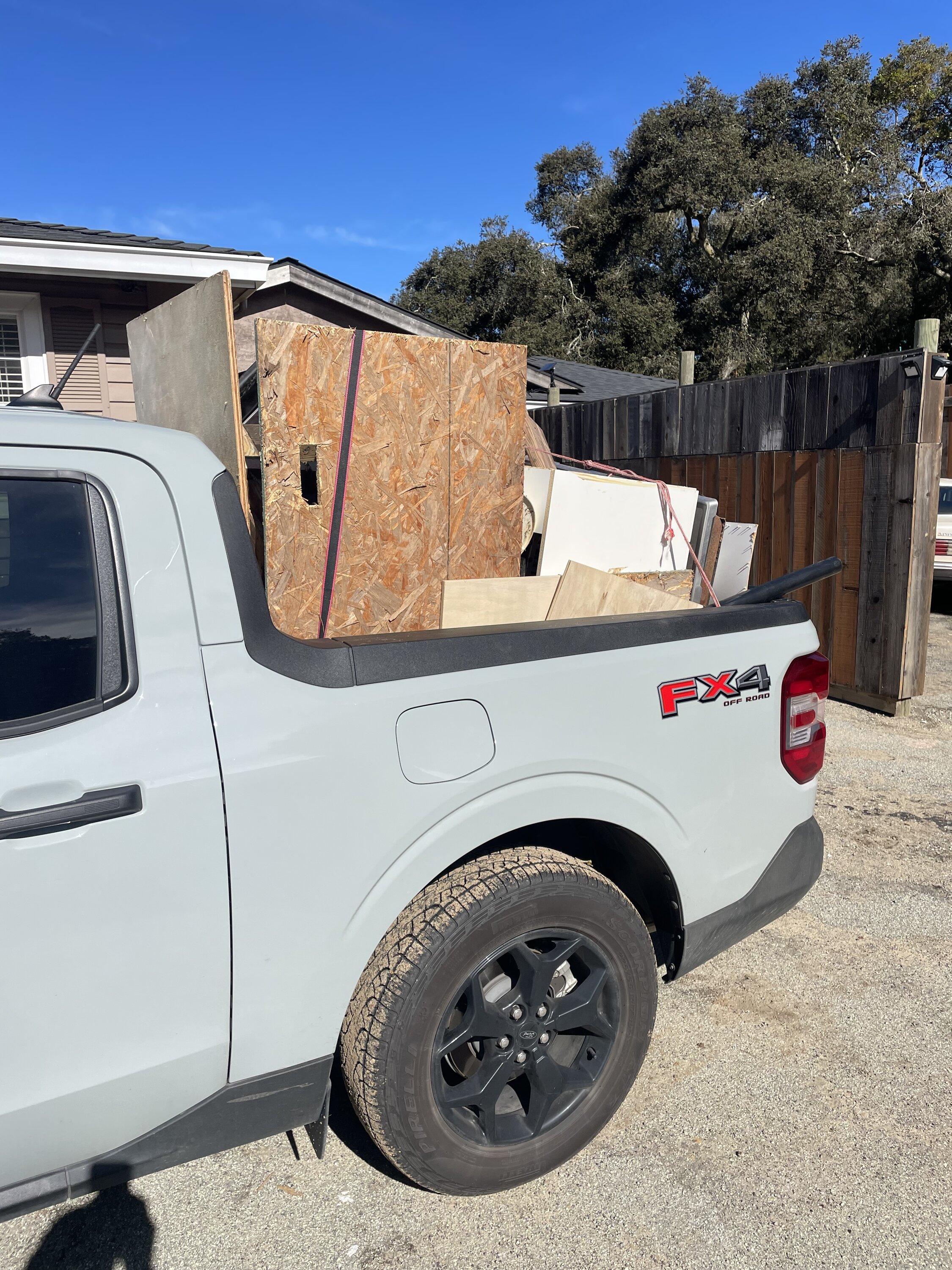Ford Maverick Maverick with home made wood bed crate / container rack. 6C950102-5E71-4219-A9B4-E9FACF648BB2