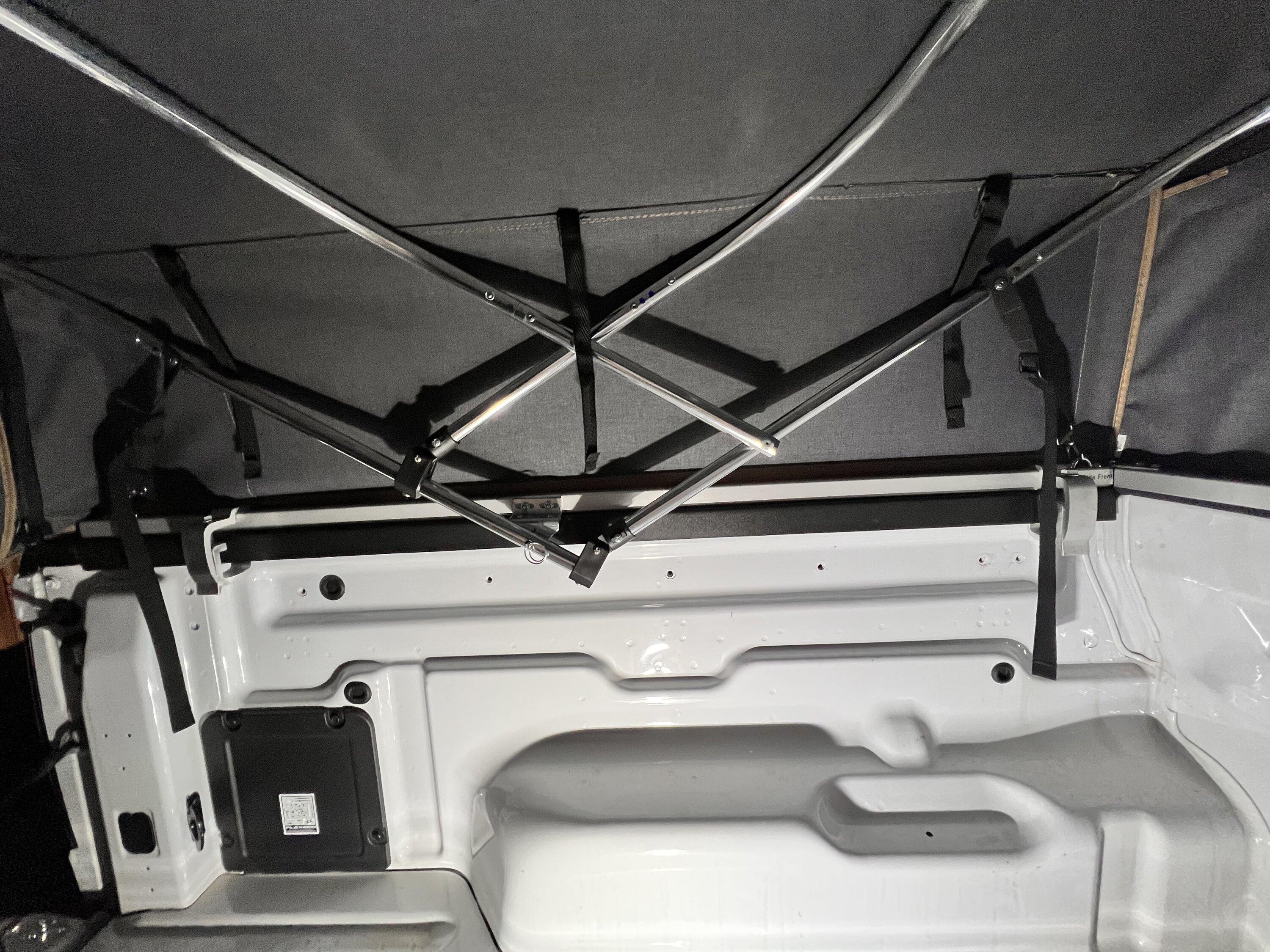 Ford Maverick Tan SofTopper installed on White XL 97770E8A-D62E-41D0-9087-FB9B4F260F72