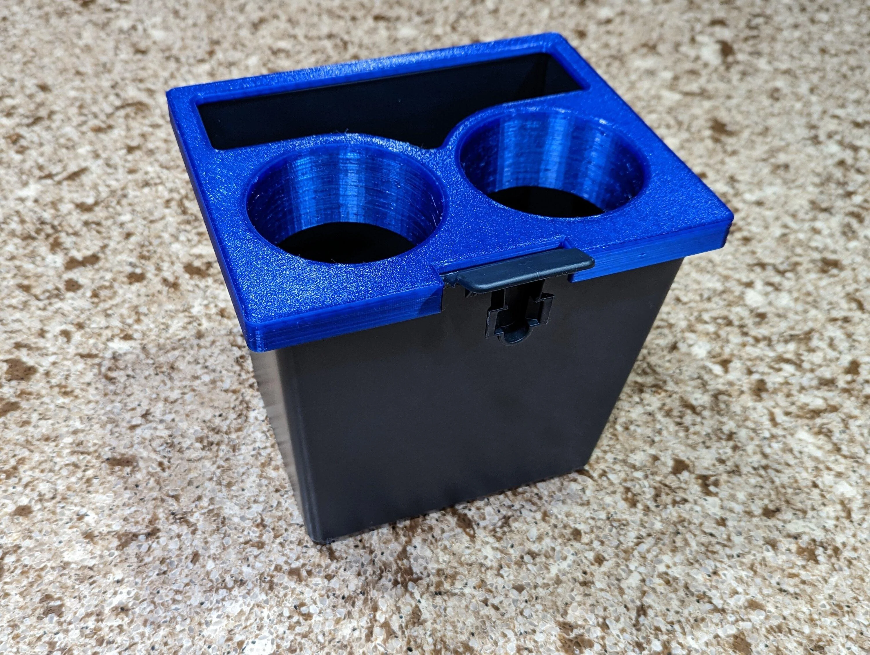 Ford Maverick Rear Trash Bin Lid with Cup Holder (Ford FITS compatible)  - 3D Printed PXL_20230403_114520641