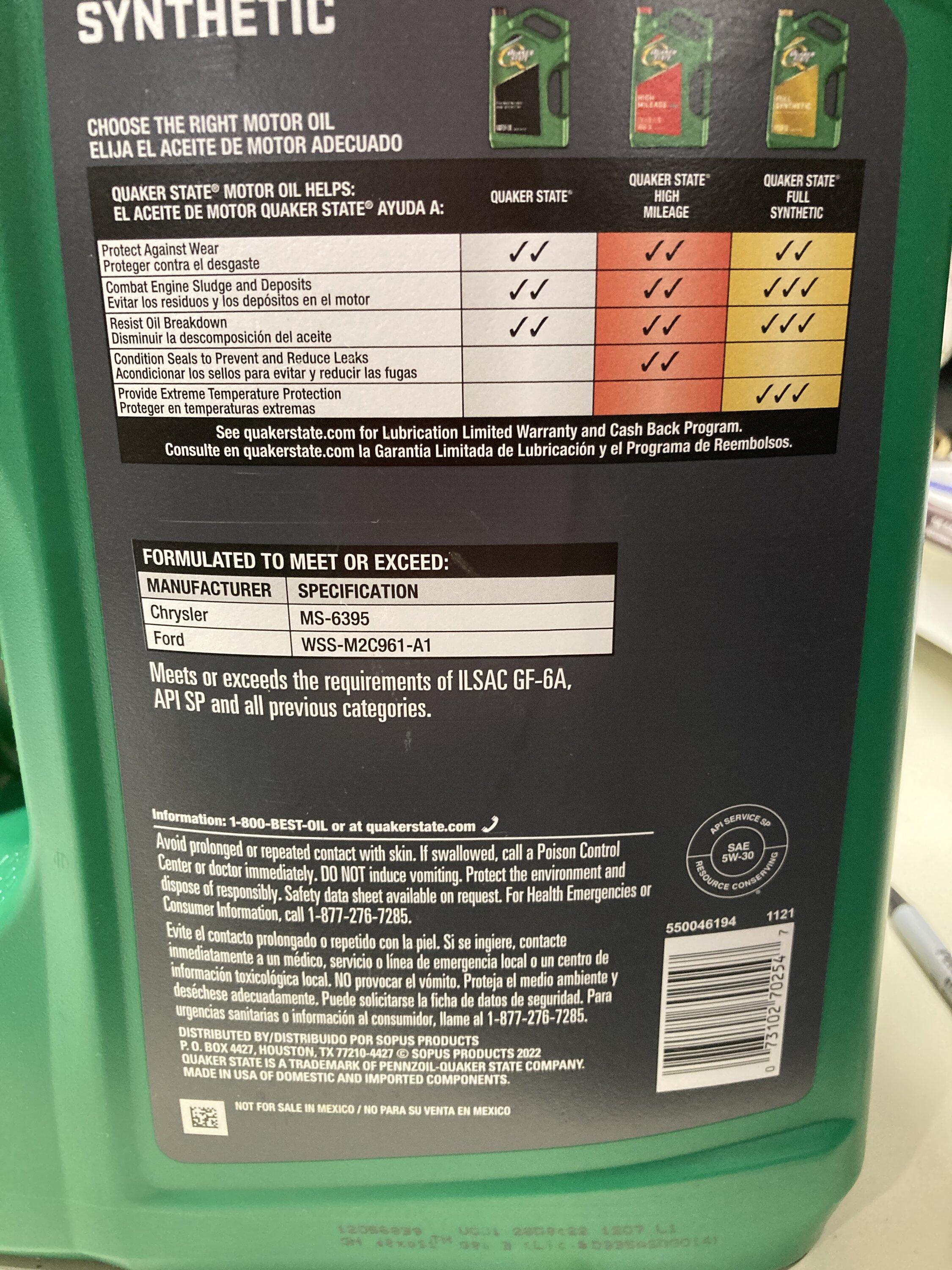 Ford Maverick Costco / Kirkland full synthetic oil is not certified for use in any Ford 1E669FF7-357A-4BCD-B1B1-B050D5990F70