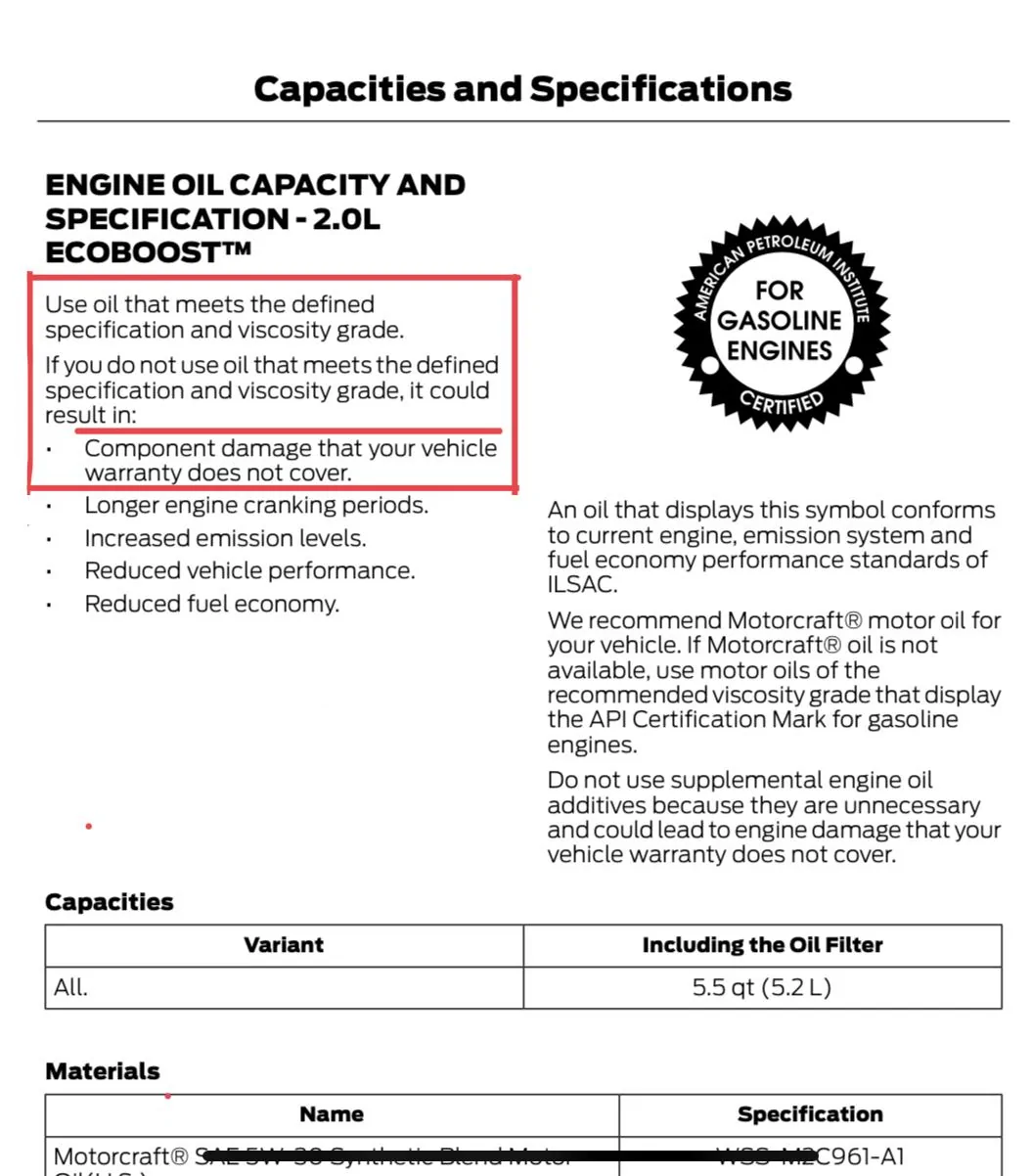 Ford Maverick Costco / Kirkland full synthetic oil is not certified for use in any Ford IMG_1288