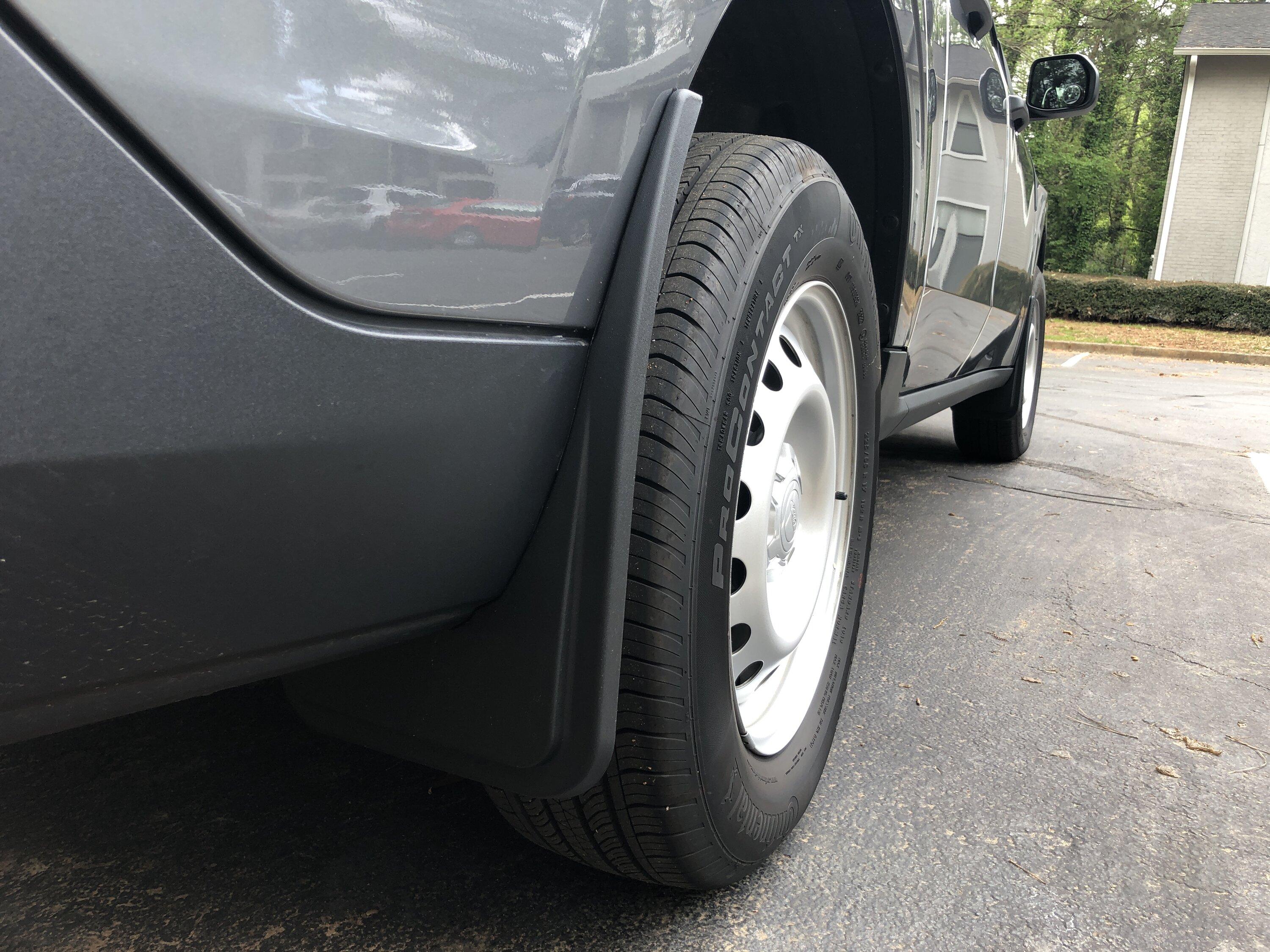 Ford Maverick Did Muslogy mud laps and tail gate liners add-on today rear mud flap.JPG