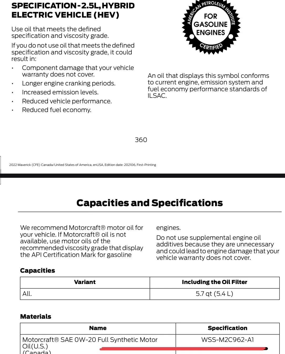 Ford Maverick Engine Oil Blend  vs Full Synthetic (per Ford service advisor) IMG_1306