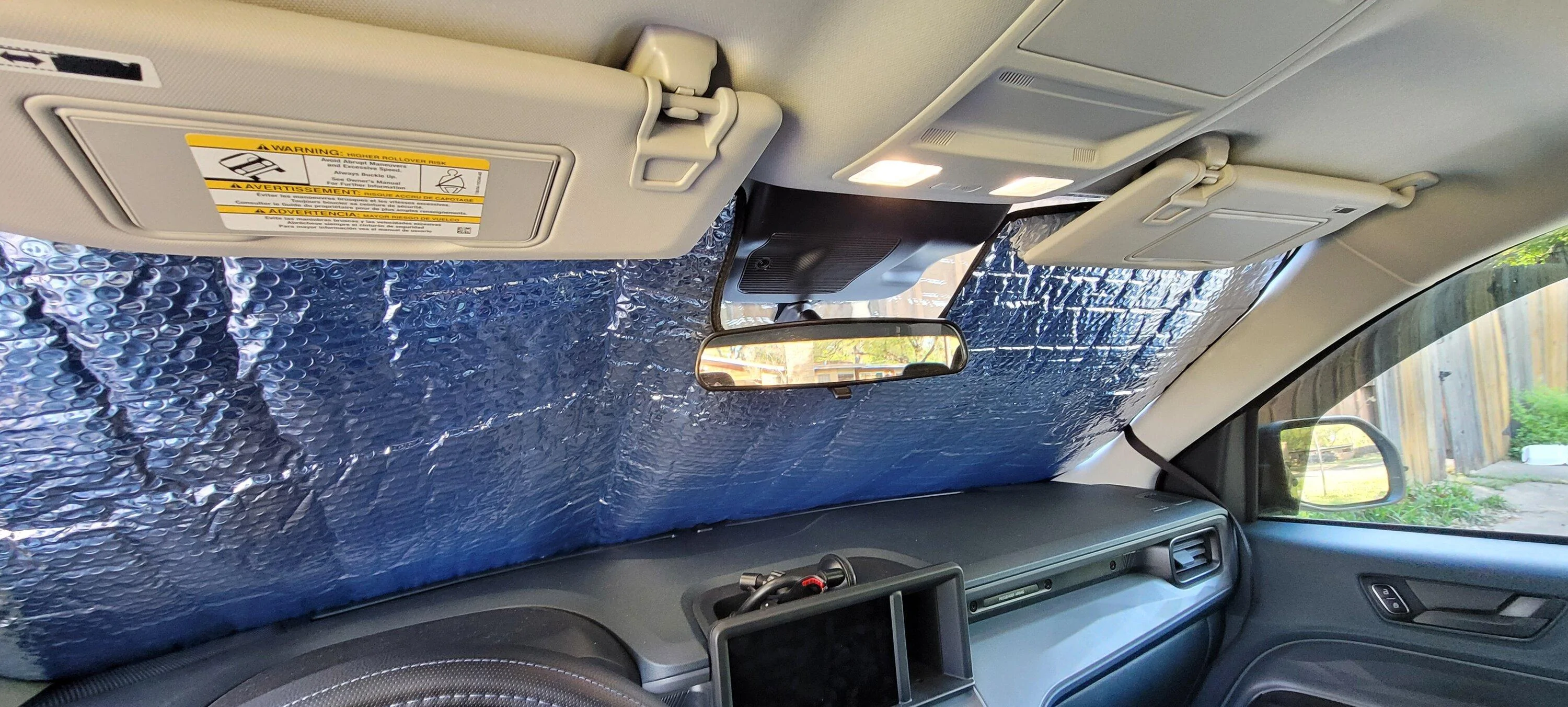 Ford Maverick Mud Flappers Flapping, Bug Shielder Being Buggy, Sunshade Being Shady 20230408_180803