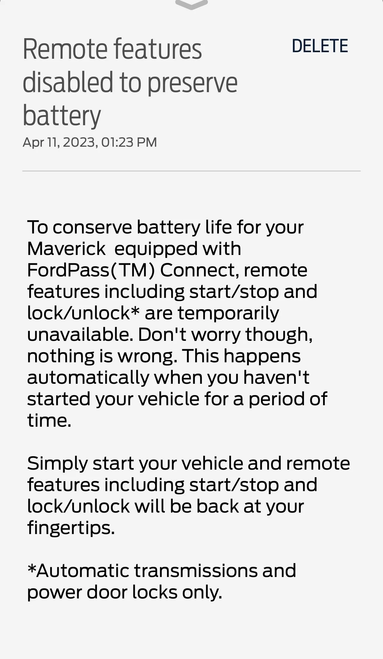 Ford Maverick Vehicle is in Deep Sleep Mode IMG_2424