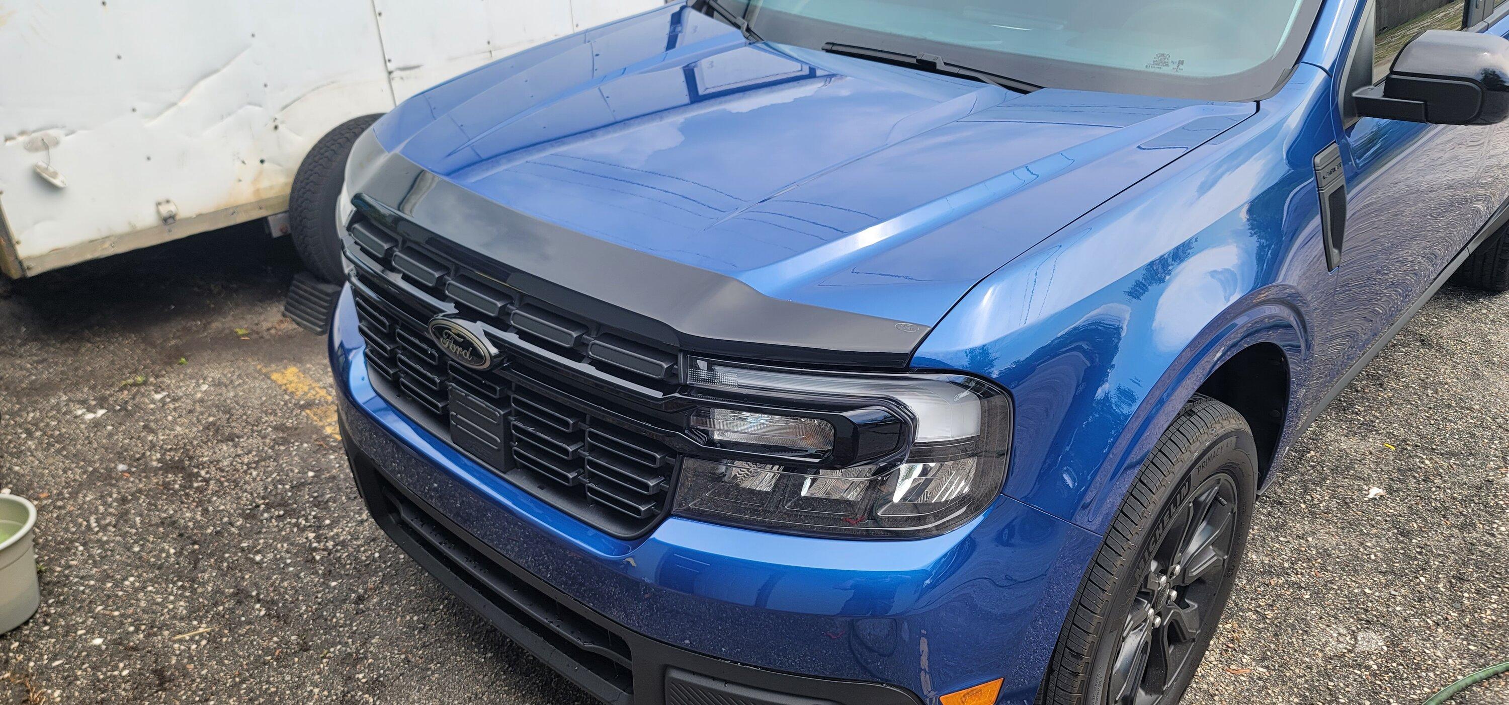 Ford Maverick Installing the WeatherTech Hood Protector side