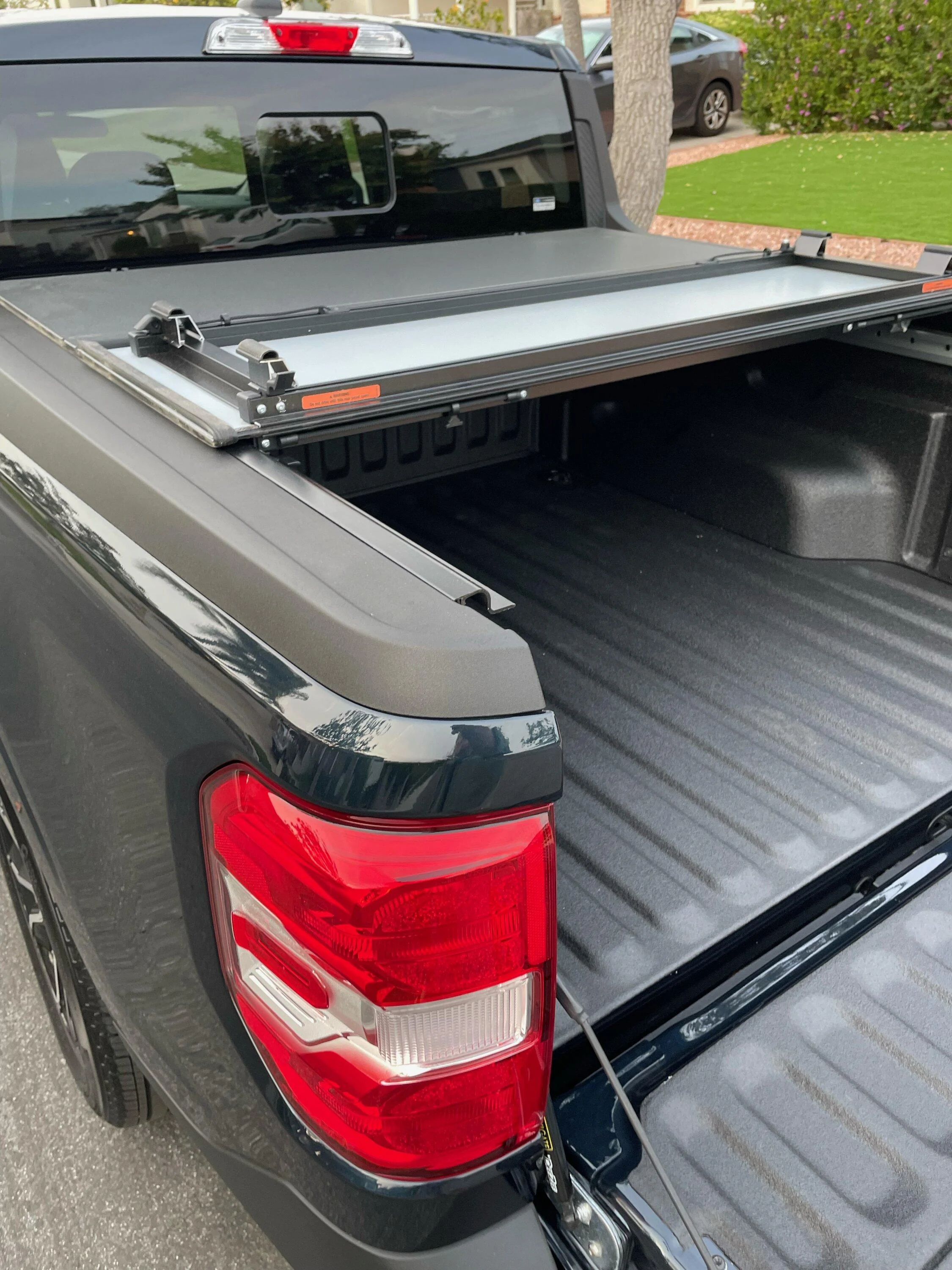 Ford Maverick Weathertech aluminum bed cover installed 26D382E9-47D1-48C4-BA10-CE08487E3DBE