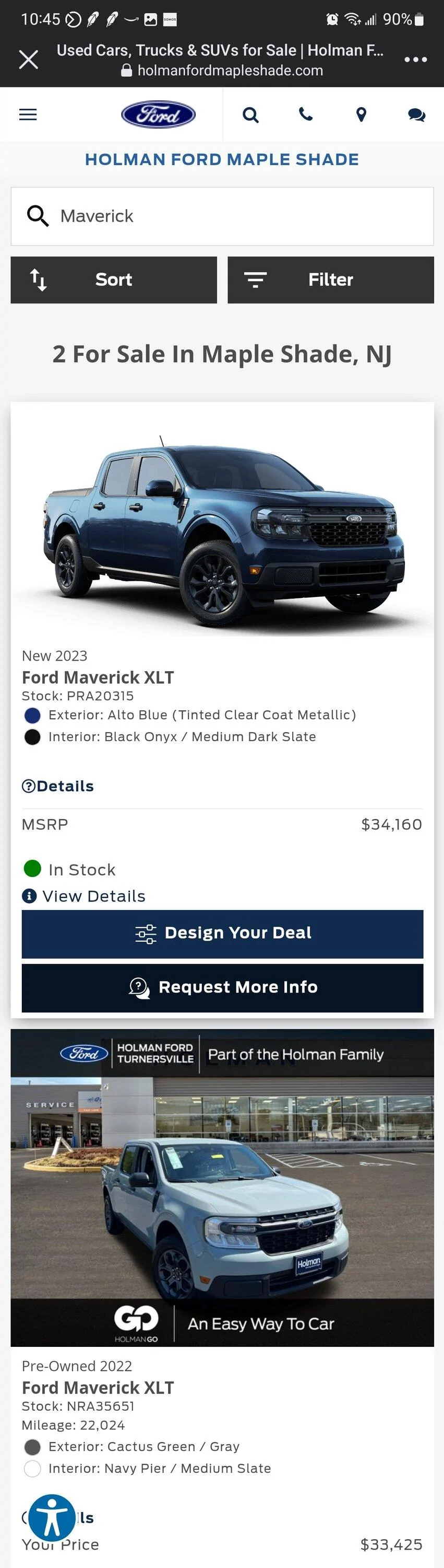 Ford Maverick Dealer stock Screenshot_20230419_104458_Facebook