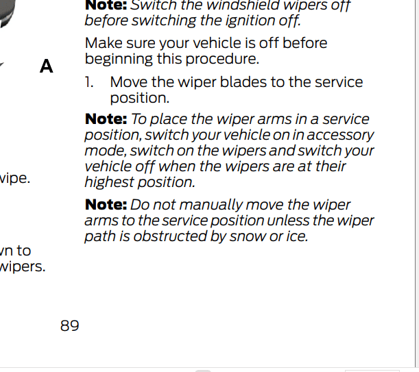 Ford Maverick Can’t lift up the windshield wiper arm completely 1681953977660