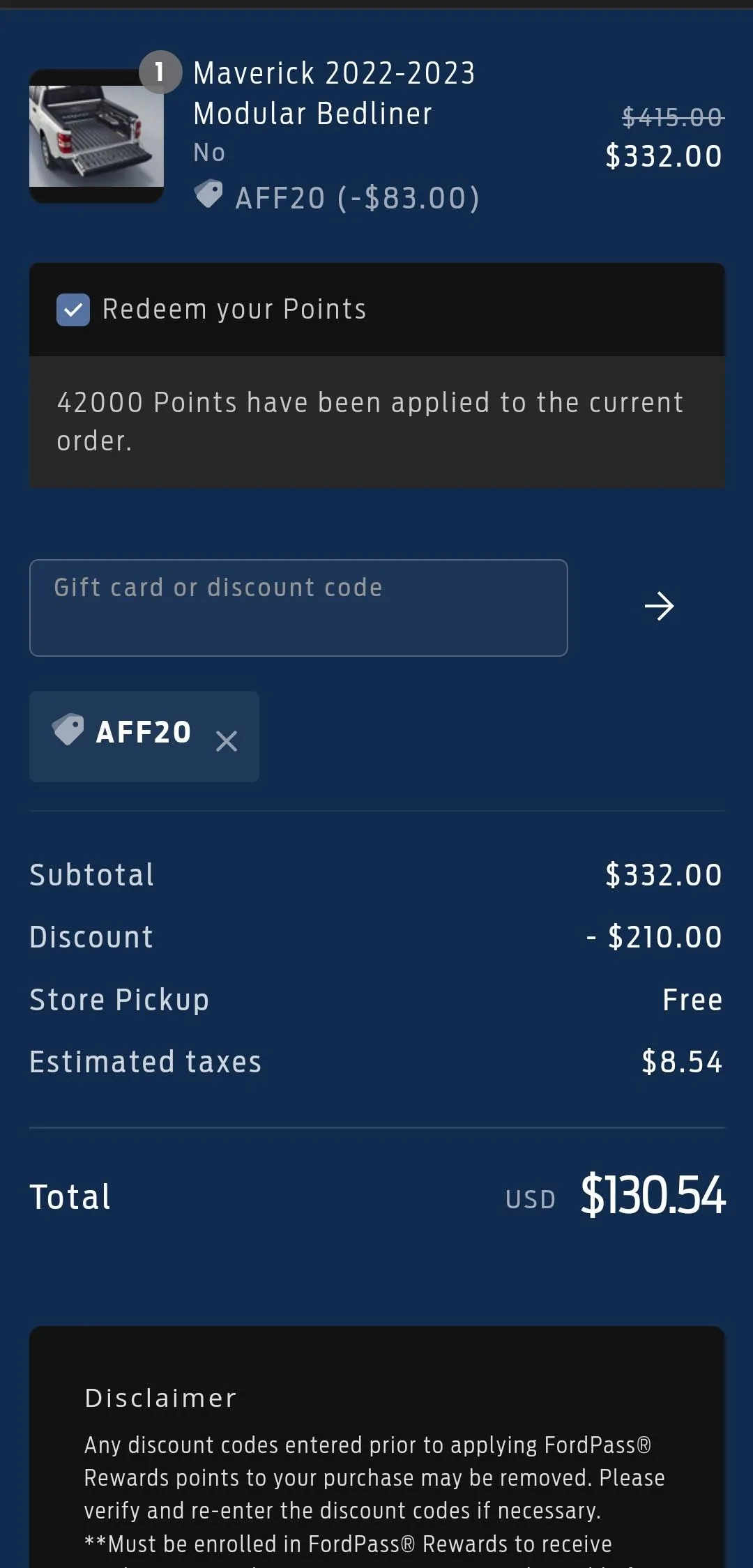 Ford Maverick What did you buy with your Ford Pass points? Screenshot_20230420_091228_Brav