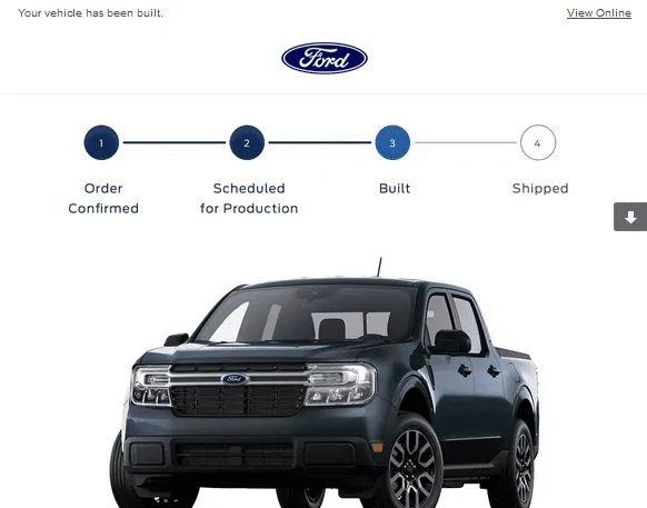Ford Maverick 🗓️ Maverick Scheduling This Week (4/20/23) For Production Weeks Through 6/26 2023-04-22 18_23_17-Your 2023 Maverick LARIAT Order. - hebeters@gmail.com - Gmail — Mozilla F
