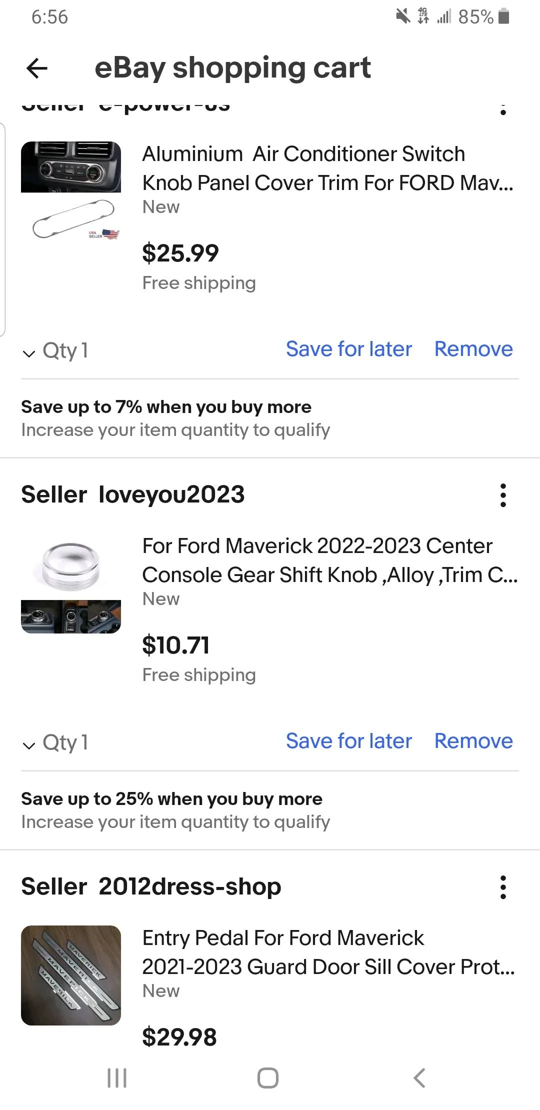 Ford Maverick Maverick accessories, mods, how-to's on my Maverick Screenshot_20230423-065653_eBay