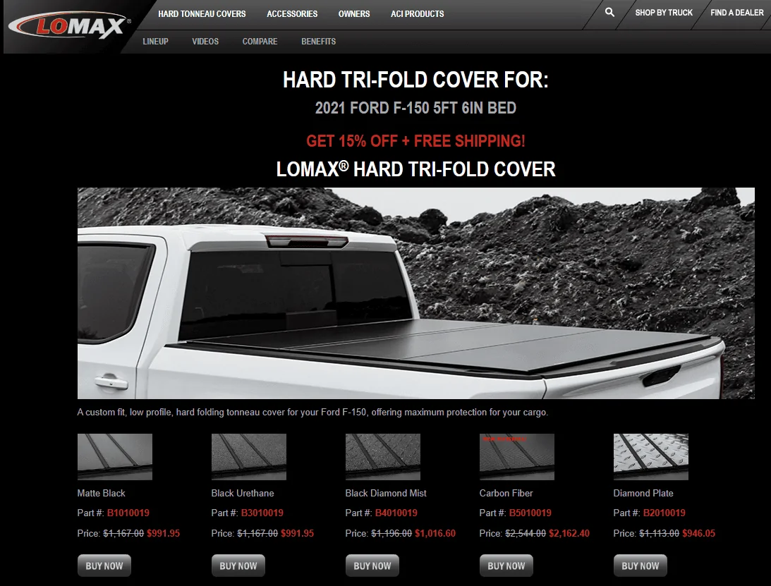 Ford Maverick ACI-Covers made for Weathertech and Lomax tonneau covers. Low profile removable tonneau covers. lomax cover