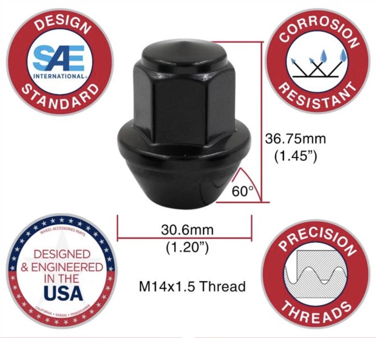 Ford Maverick Black Replacement One Piece Maverick Lug Nuts Image 4-25-23 at 6.16 PM