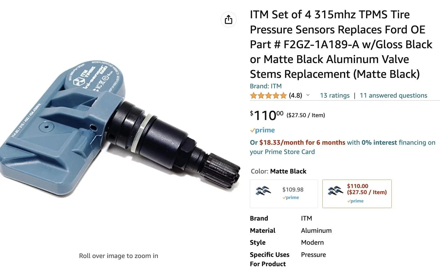 Ford Maverick TPMS & Valve Stem selection Image 4-25-23 at 8.41 PM
