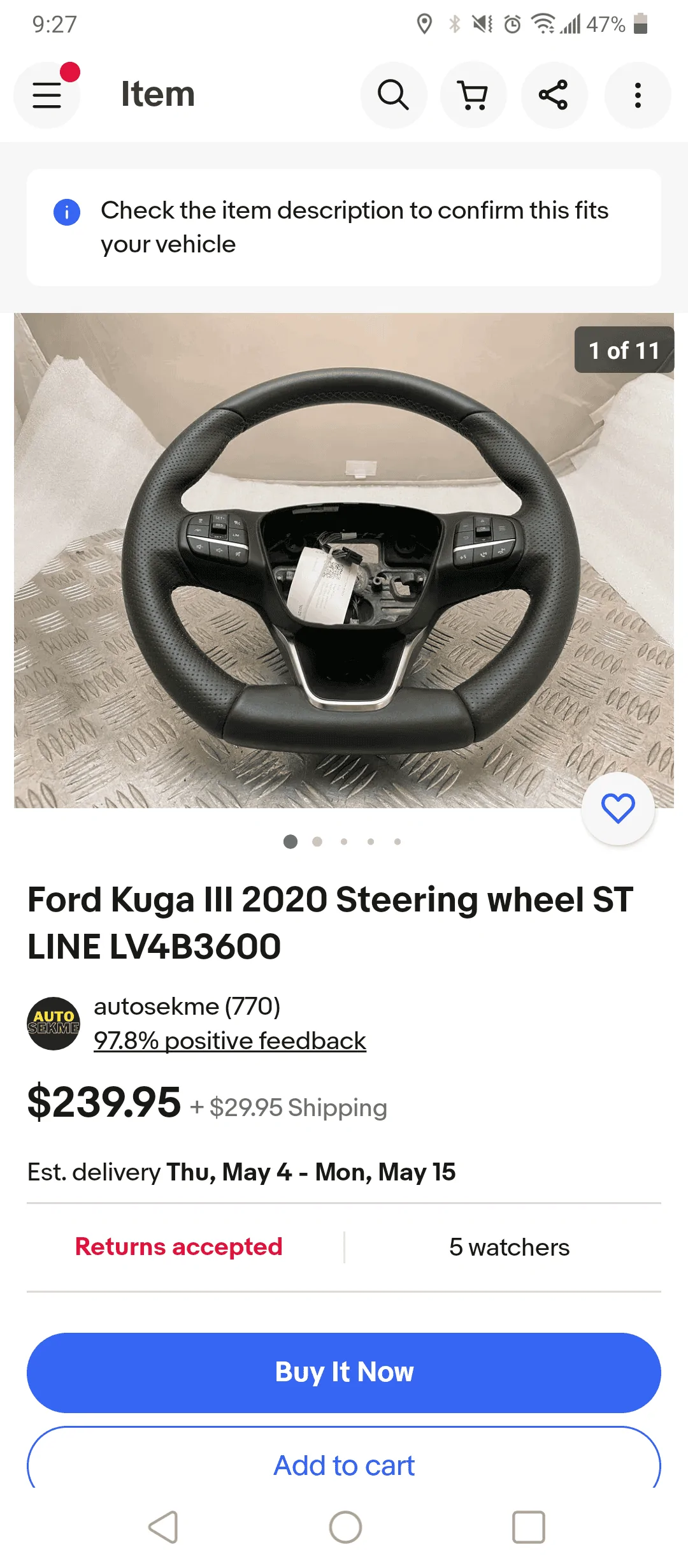 Ford Maverick 2022 Mk8 Fiesta ST flat bottom steering wheel installed in my Maverick! Screenshot_20230425-212718