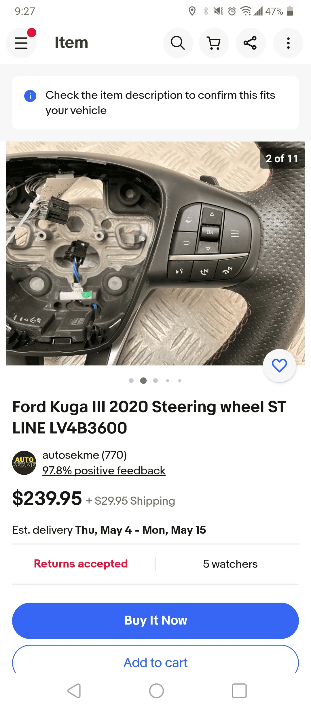 Ford Maverick 2022 Mk8 Fiesta ST flat bottom steering wheel installed in my Maverick! Screenshot_20230425-212722