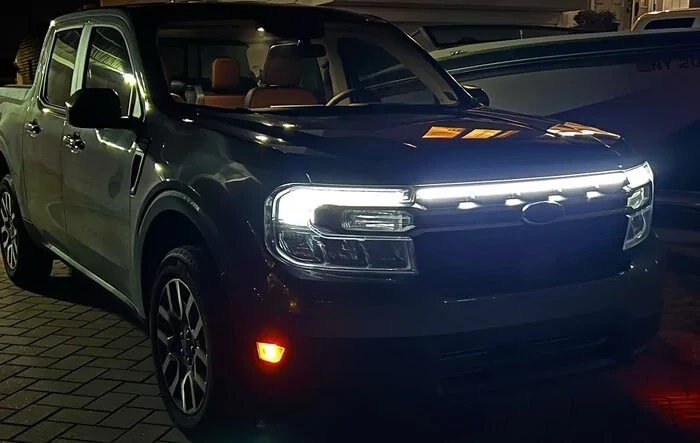 Custom Lightning-style LED light bar strip added to Maverick grille