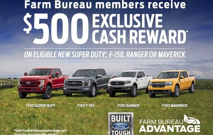 $500 Rebate Reward from Ford for Farm Bureau members — Only $20 for anyone to join