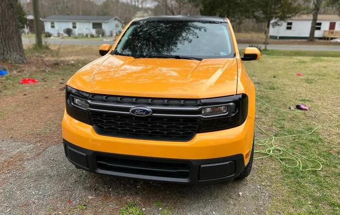 Maverick Gets Dark Tinted Headlights, Tail Lights & Windows, Roof Wrap